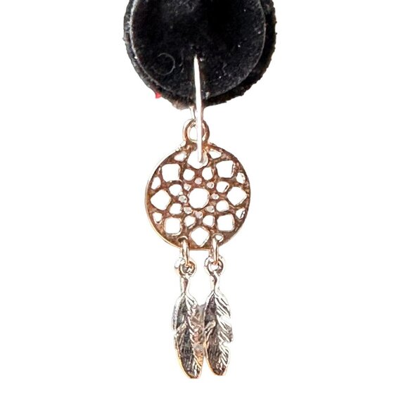 Elegant Silver Dream Catcher Drop Earrings Unmarked Non-Reactive To Magnet Mint - Picture 4 of 6